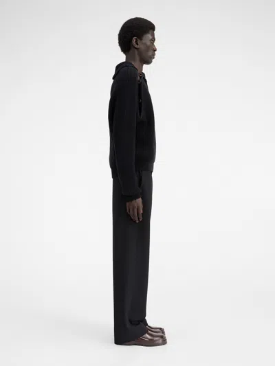 Jacquemus La Maille Vega Wool-blend Sweater In Black