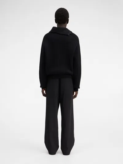 Jacquemus La Maille Vega Wool-blend Sweater In Black