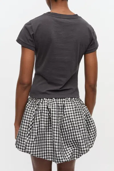 Ganni Women Black T-shirt With Round Neck And Maxi Logo On The Front In Cotton Woman In Black