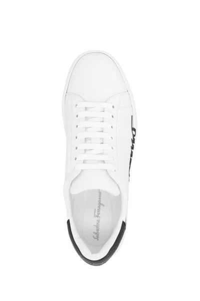 Ferragamo Man Sneakers White Size 8 Calfskin In White