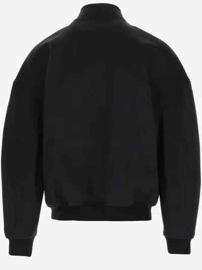 Darkpark Wool Bomber Jacket In Black