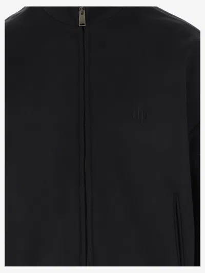 Darkpark Wool Bomber Jacket In Black