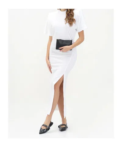Pinko Short Sleeve Dress In White
