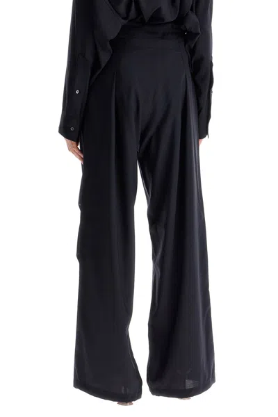 Darkpark Daisy Heavy Wool-twill Drawstring Pants In Black