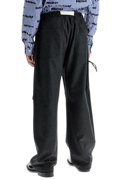Darkpark Jordan Wool Relax Fit Military Trousers In Blue
