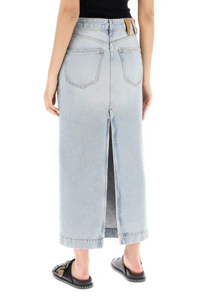 Darkpark Mid-length Denim Half-length Skirt In Blue