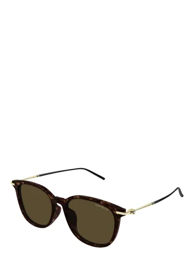 Montblanc Eyewear Square Frame Sunglasses In Brown