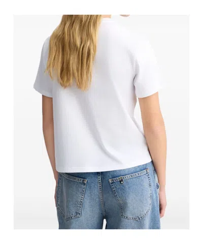 Liu •jo Cotton T-shirt With Embroidery And Rhinestones In White