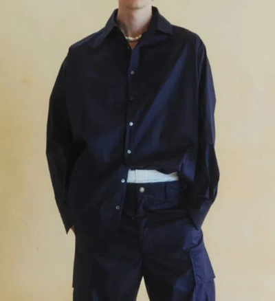 Darkpark Structured Cotton Shirt In Blue