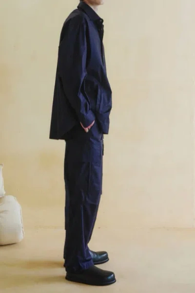 Darkpark Structured Cotton Shirt In Blue