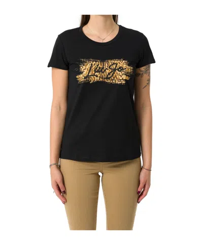 Liu •jo Liu Jo Logo Embellished Crewneck T-shirt In Black