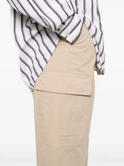 Peserico Cotton Cargo Trousers In Metallic