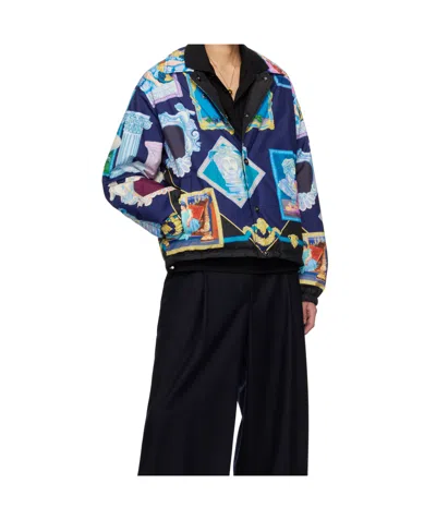 Versace Graphic-print Shirt Jacket In Multi