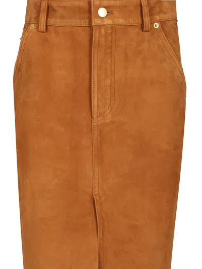 Darkpark Erika Midi Skirt In Brown