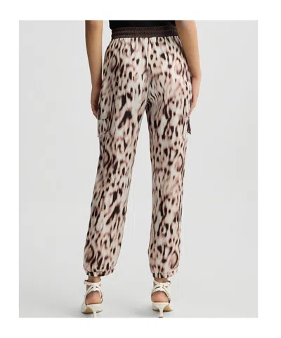 Liu •jo Flared Trousers With Cargo Pockets And Print In Pink
