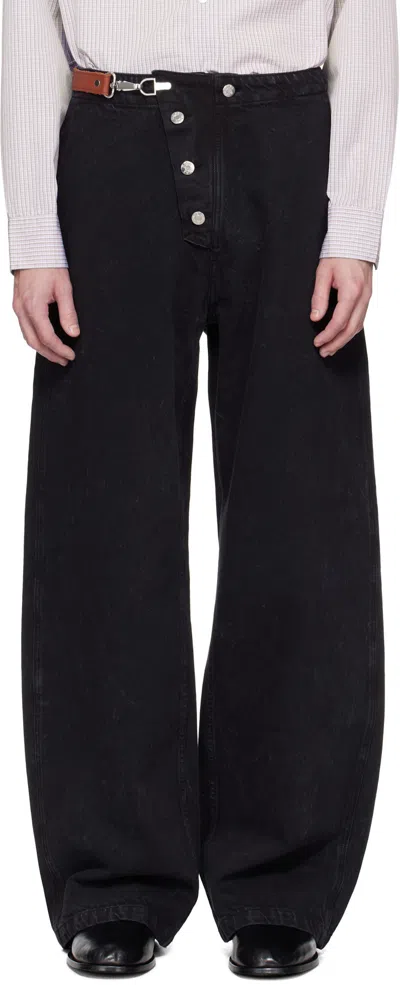 Hope Black Loose Fireman Denim Trousers In Black