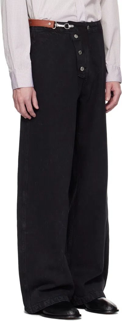 Hope Black Loose Fireman Denim Trousers In Black