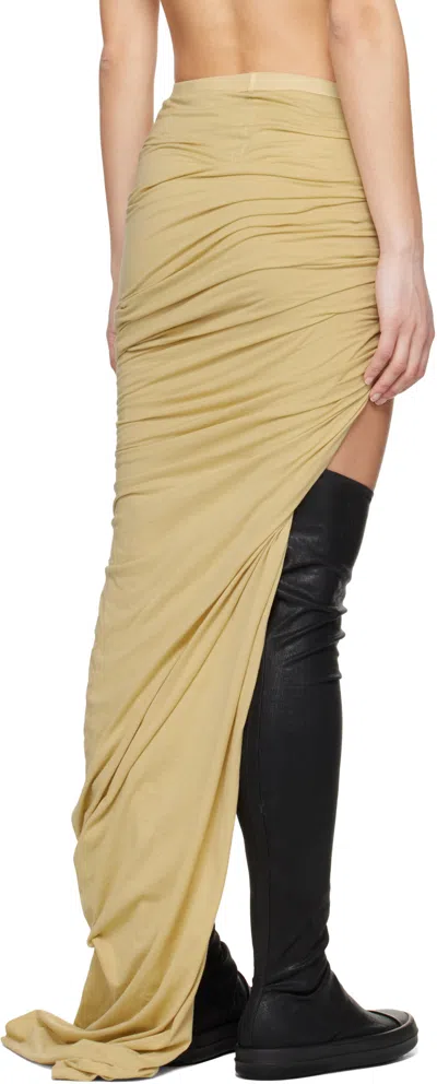 Rick Owens Drkshdw Beige Hollywood Soft Edfu Long Maxi Skirt In Yellow