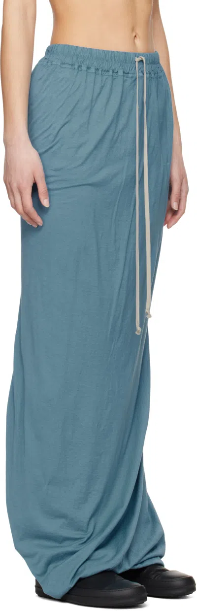 Rick Owens Drkshdw Blue Hollywood Pull On Pillar Maxi Skirt In Blue