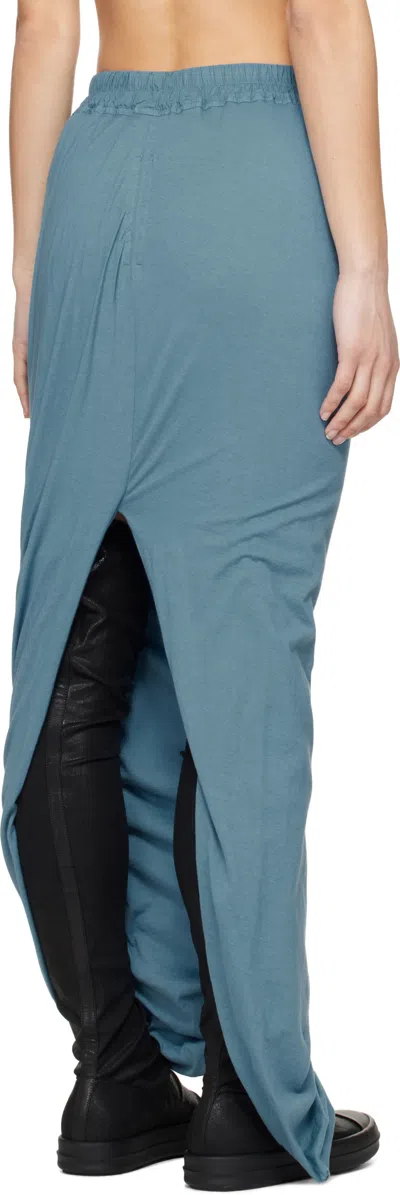 Rick Owens Drkshdw Blue Hollywood Pull On Pillar Maxi Skirt In Blue