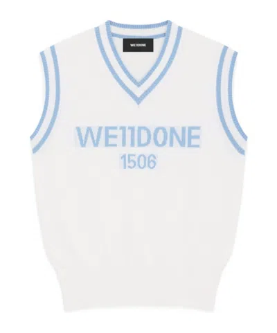 We11 Done Logo Knit Vest In White