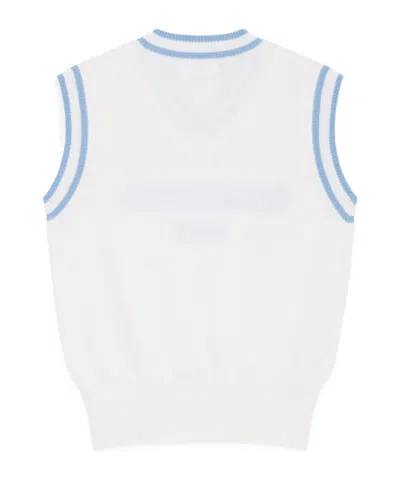 We11 Done Logo Knit Vest In White