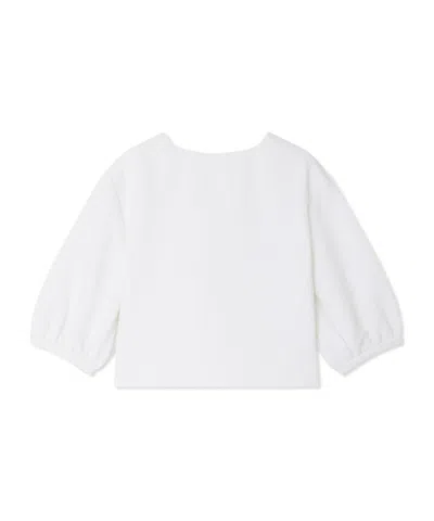 Bonpoint Etoile Jacket With Puffed Sleeves In White