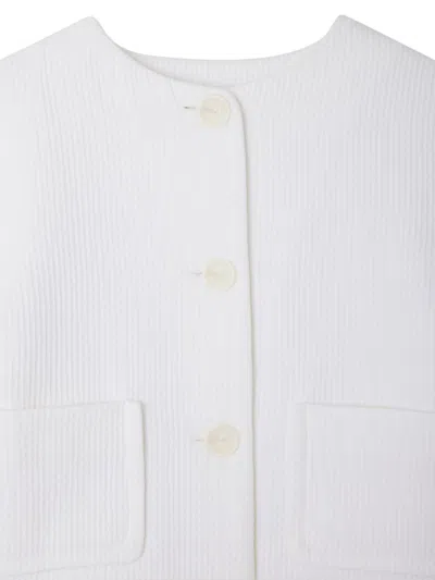 Bonpoint Etoile Jacket With Puffed Sleeves In White