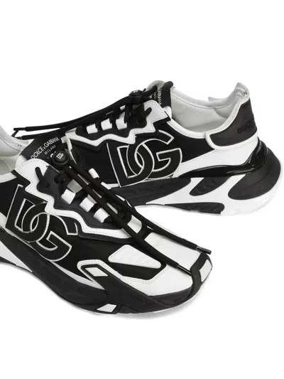 Dolce & Gabbana Daymaster Sneakers In Mixed Materials In Black
