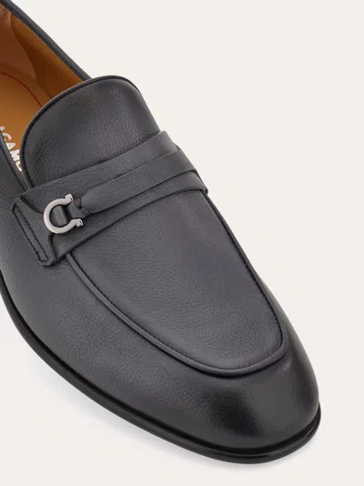 Ferragamo Moccasin With Gancini Ornament In Black
