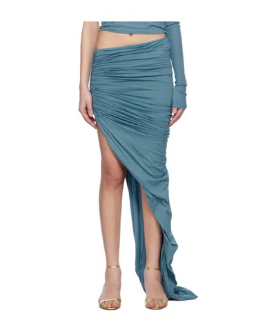Rick Owens Drkshdw Blue Hollywood Soft Edfu Maxi Skirt
