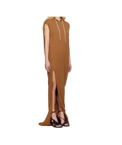Rick Owens Drkshdw Orange Hollywood Edfu T Maxi Dress In Brown