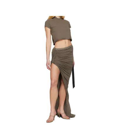 Rick Owens Drkshdw Gray Hollywood Soft Edfu Maxi Skirt