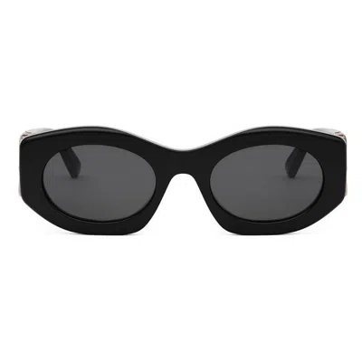 Bvlgari Bulgari Oval Frame Sunglasses In Black