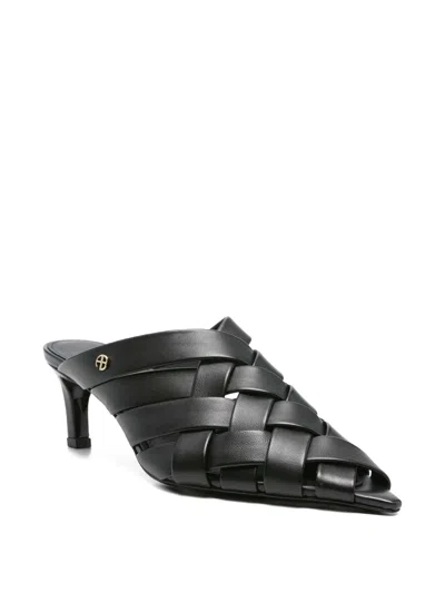 Anine Bing Heeled Mules Eve In Black