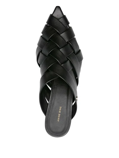 Anine Bing Heeled Mules Eve In Black
