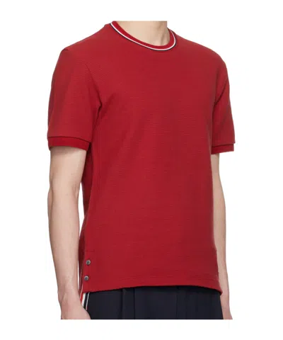 Thom Browne Burgundy Short Sleeve Rib Cuff T-shirt In Red