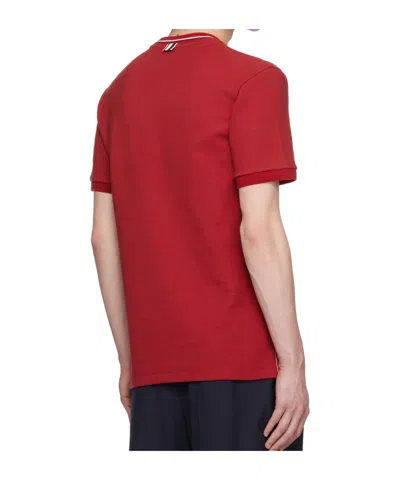 Thom Browne Burgundy Short Sleeve Rib Cuff T-shirt In Red