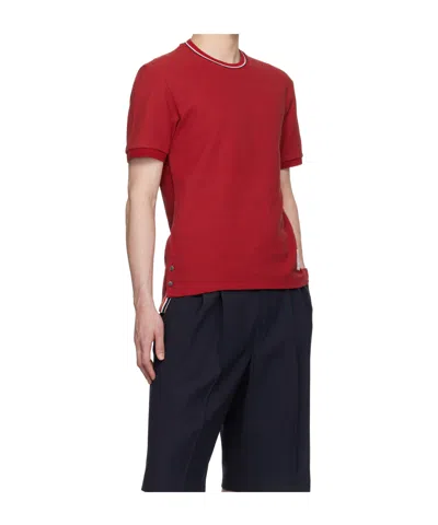 Thom Browne Burgundy Short Sleeve Rib Cuff T-shirt In Red