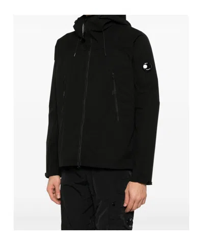 C.p. Company C.p.company Hooded Jacket With Pockets In Black