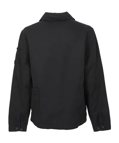 C.p. Company Lens-detailed Overshirt In Black