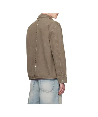 Hope Studded Denim Jacket In Brown