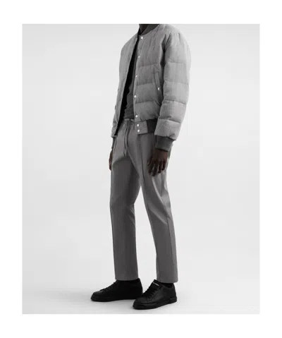 Dolce & Gabbana Cotton Gabardine Jogging Trousers In Gray