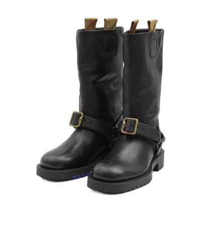 Burberry Saddle Mid-calf Leather Boots