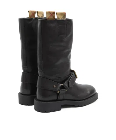 Burberry Saddle Mid-calf Leather Boots