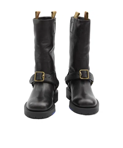 Burberry Saddle Mid-calf Leather Boots