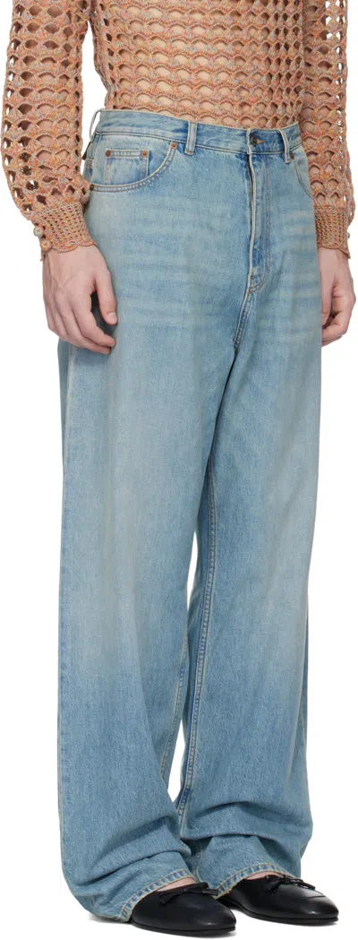 Valentino Jeans With Belt Loops In Blue