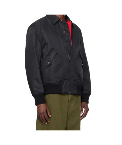 Hugo Boss Black Recycled Nylon Bomber Jacket In Black