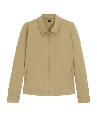 Hugo Boss Beckham X Cotton-blend Jacket With Zipped Closure In Green