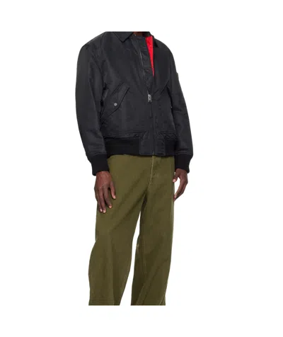 Hugo Boss Black Recycled Nylon Bomber Jacket In Black